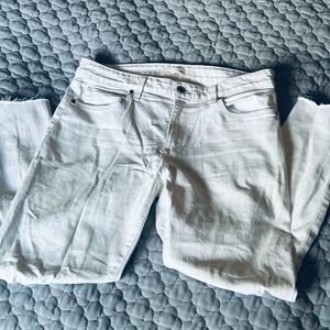 Womens White Distressed Ankle Jeans, Joe’s Jeans Grunge Knee pants